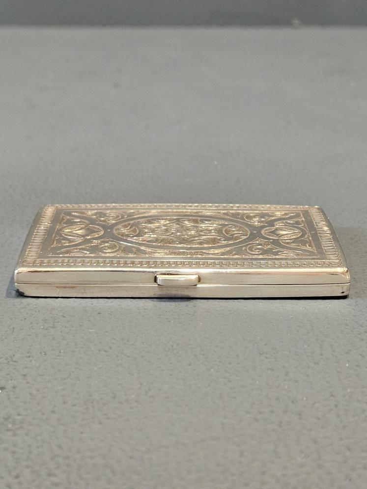 Fine Victorian Quality Engraved Silver Card and Stamp Case - Image 2