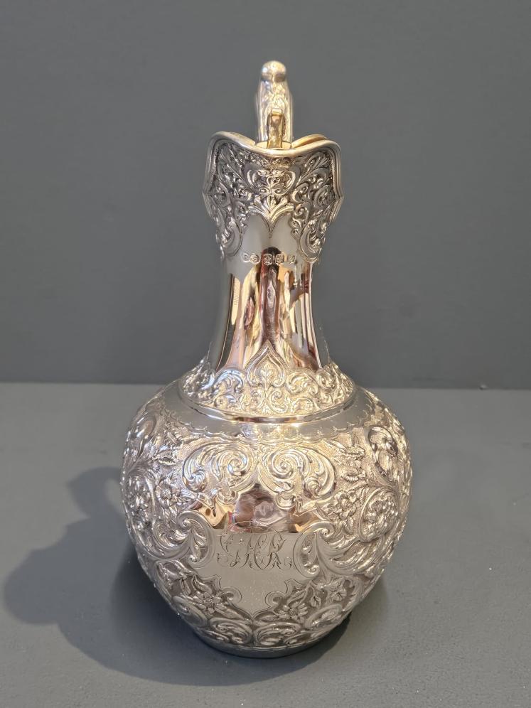 Superb Victorian 18 Troy Oz Glasgow Silver Wine Jug - Image 5