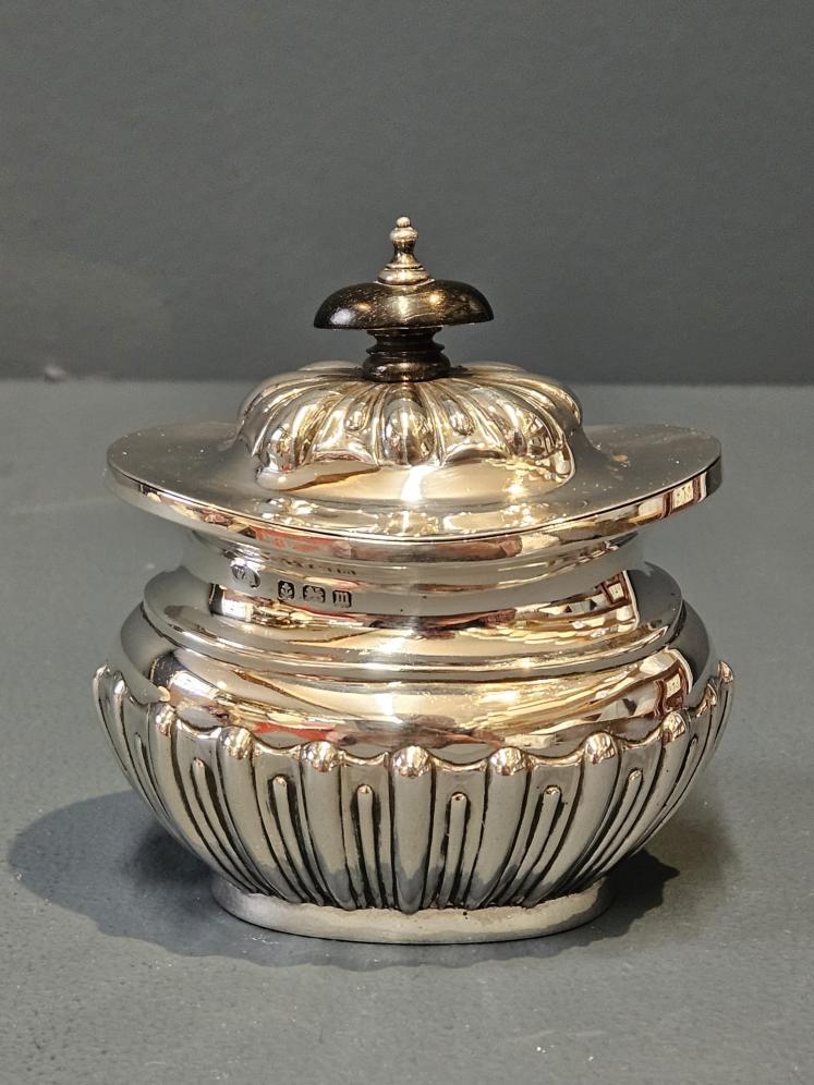 George V Silver Hinged Top Silver Tea Caddy - Image 1