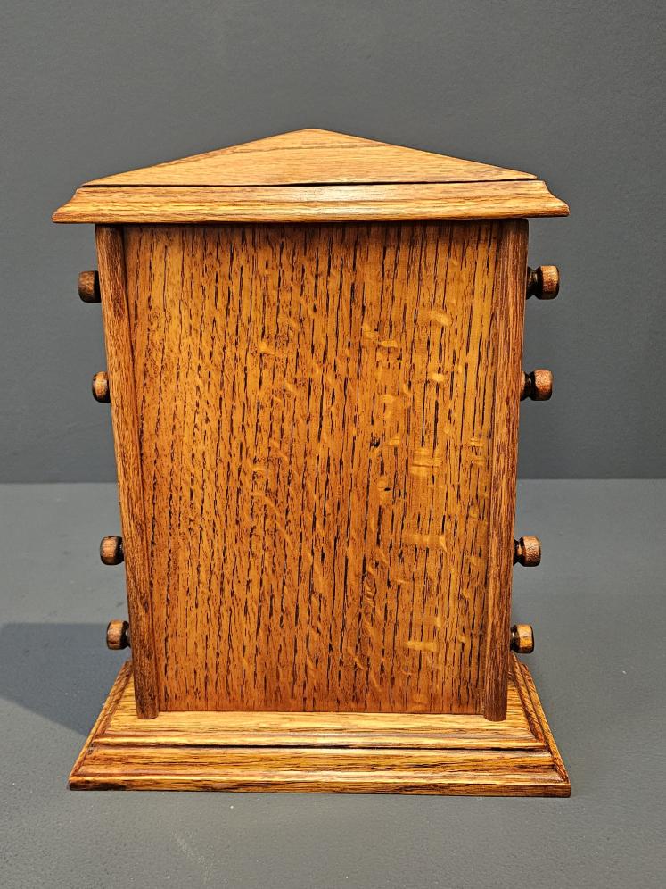Superb Edwardian Figured Oak Perpetual Desk Calendar - Image 6