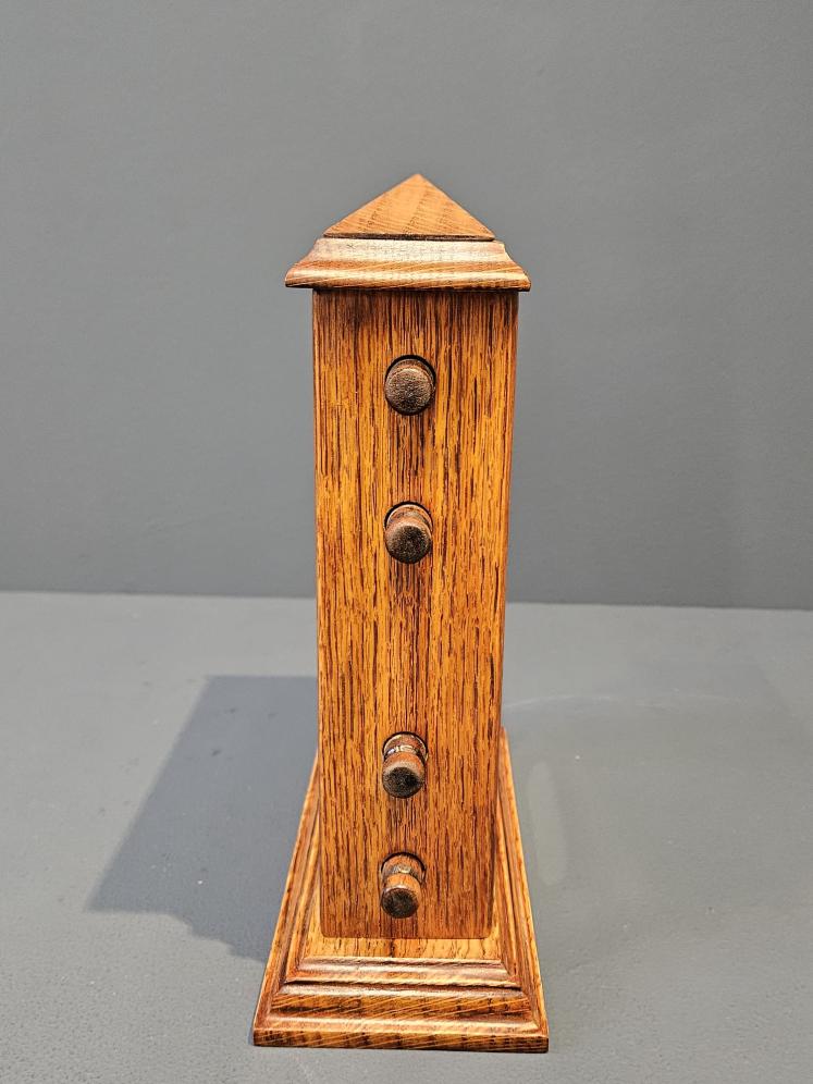 Superb Edwardian Figured Oak Perpetual Desk Calendar - Image 2