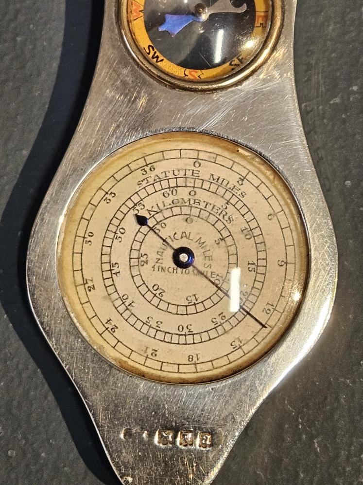 Rare George V Silver Map Measure, Compass and Magnifier Combination - Image 13