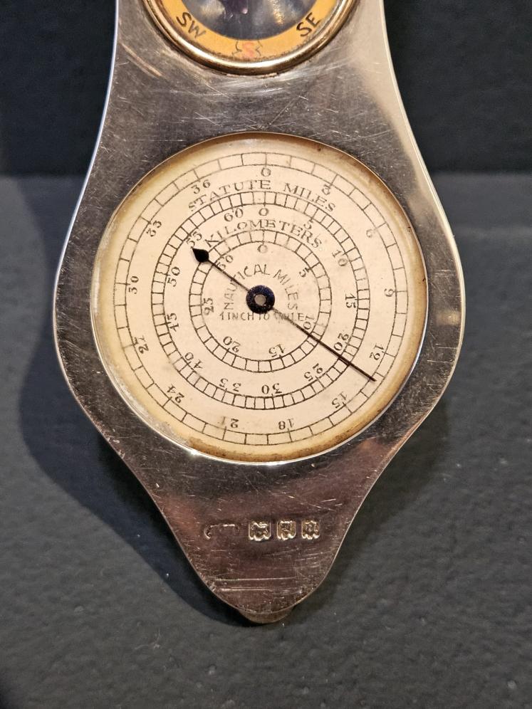 Rare George V Silver Map Measure, Compass and Magnifier Combination - Image 11