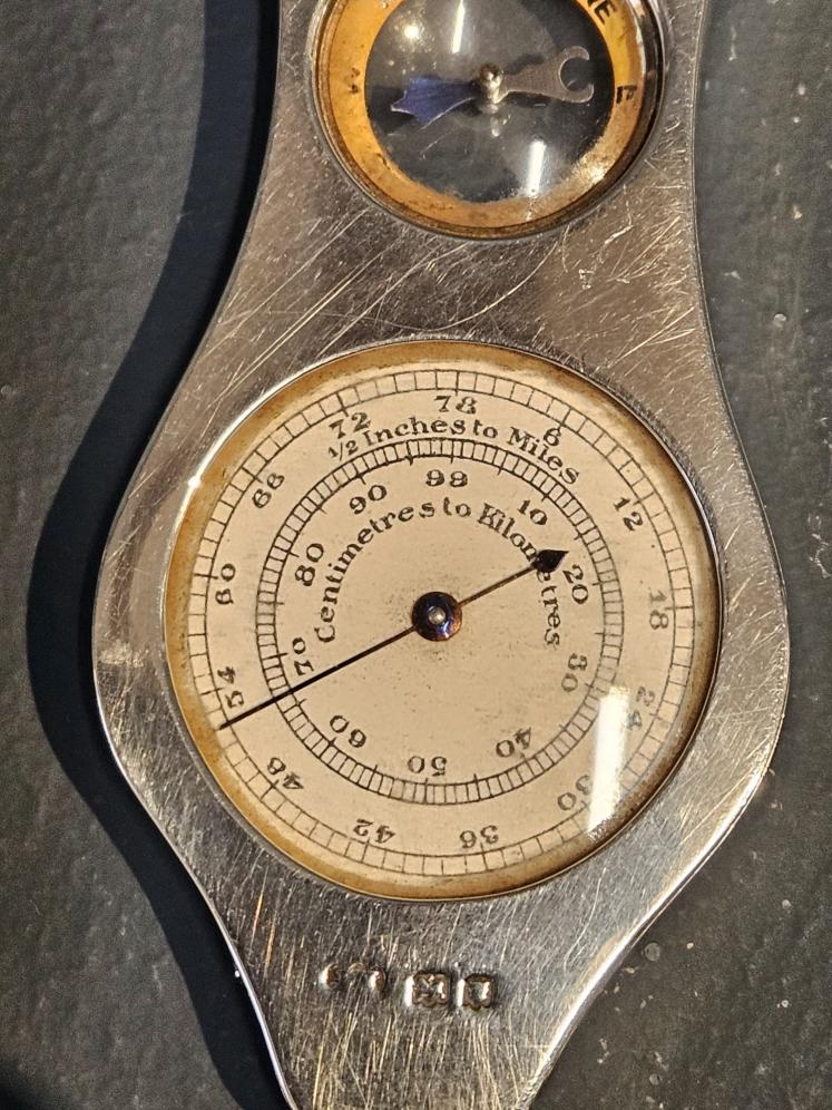 Rare George V Silver Map Measure, Compass and Magnifier Combination - Image 8