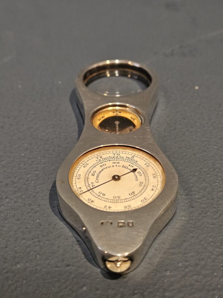 Rare George V Silver Map Measure, Compass and Magnifier Combination - Image 2