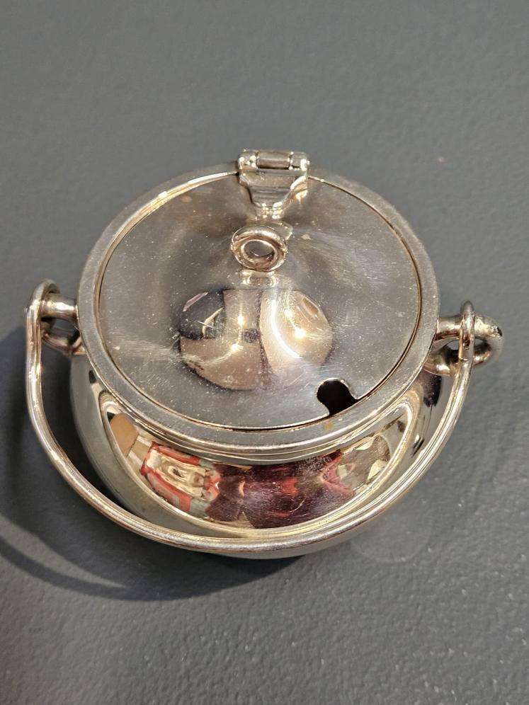 Unusual Pair of Edwardian Silver Cauldron Mustard Pots - Image 7