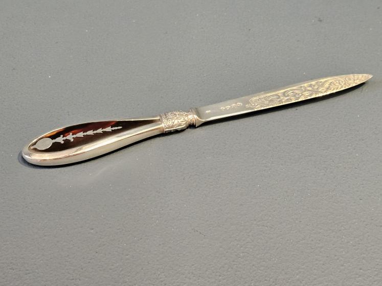Victorian Silver and Tortoise Shell Paper Knife - Image 2