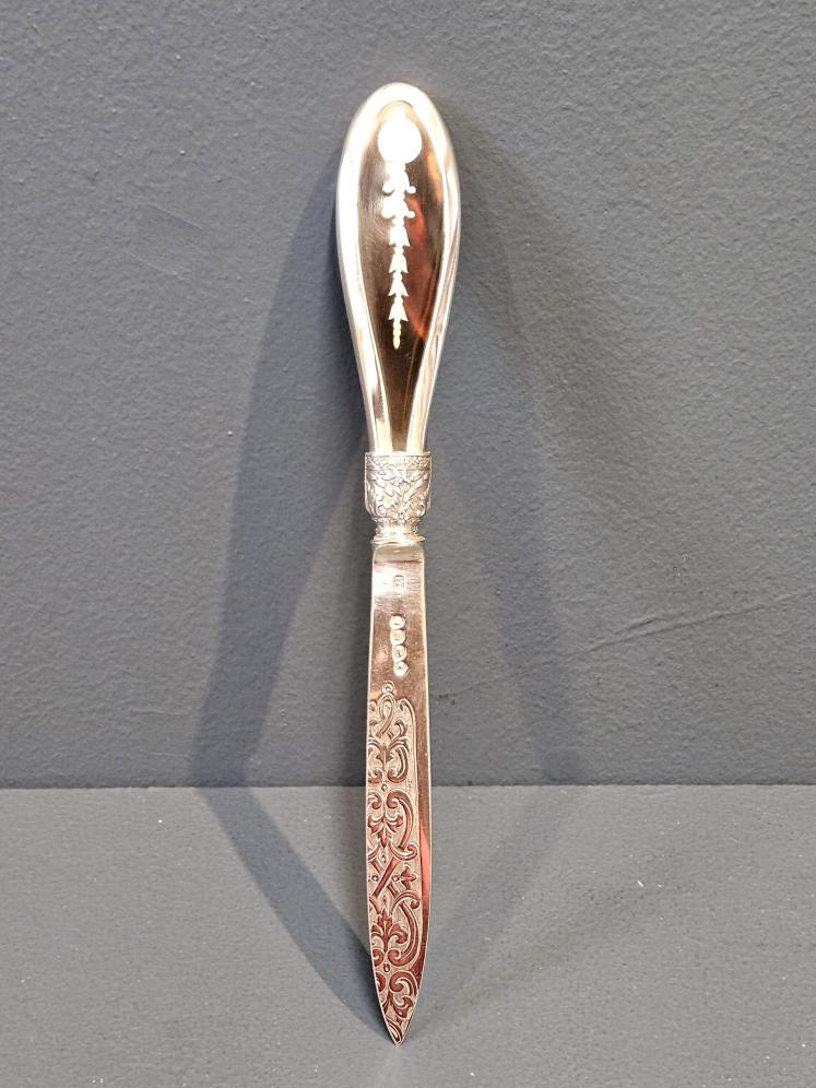 Victorian Silver and Tortoise Shell Paper Knife - Image 1