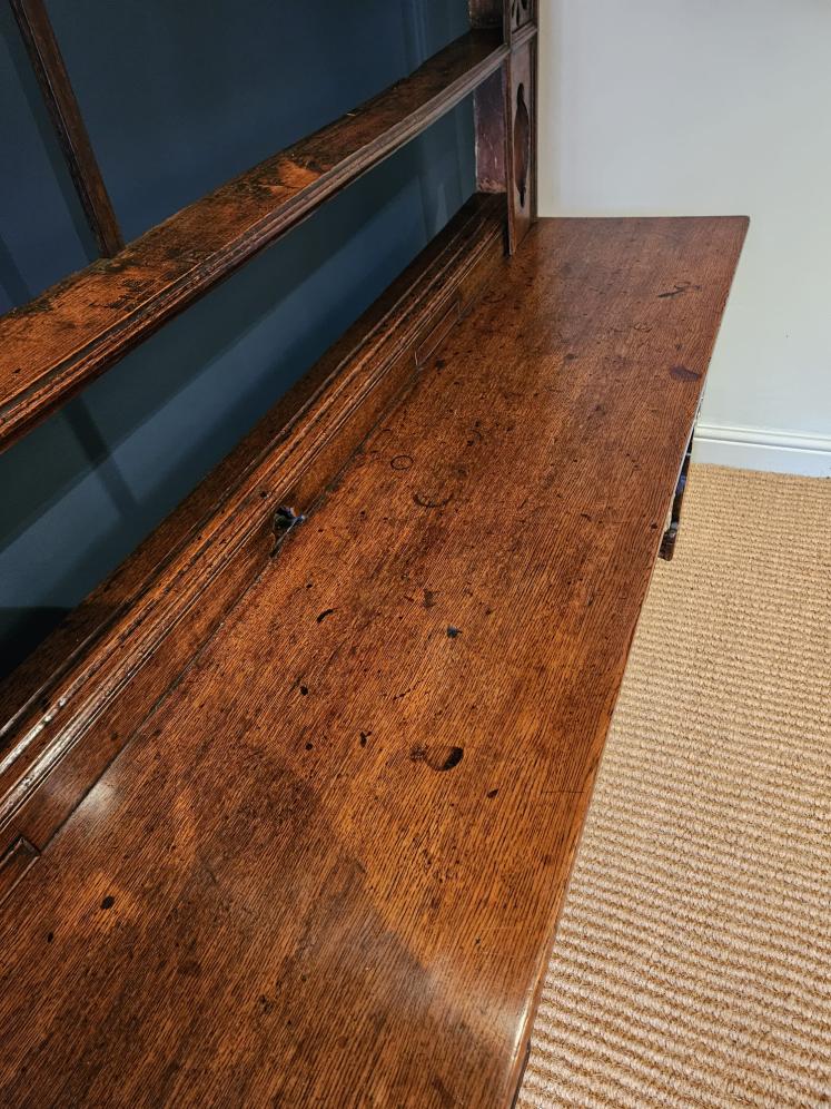 Outstanding George II Oak Country House Dresser and Rack - Image 14