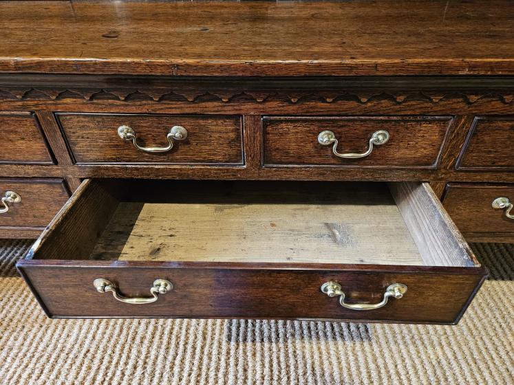 Outstanding George II Oak Country House Dresser and Rack - Image 10