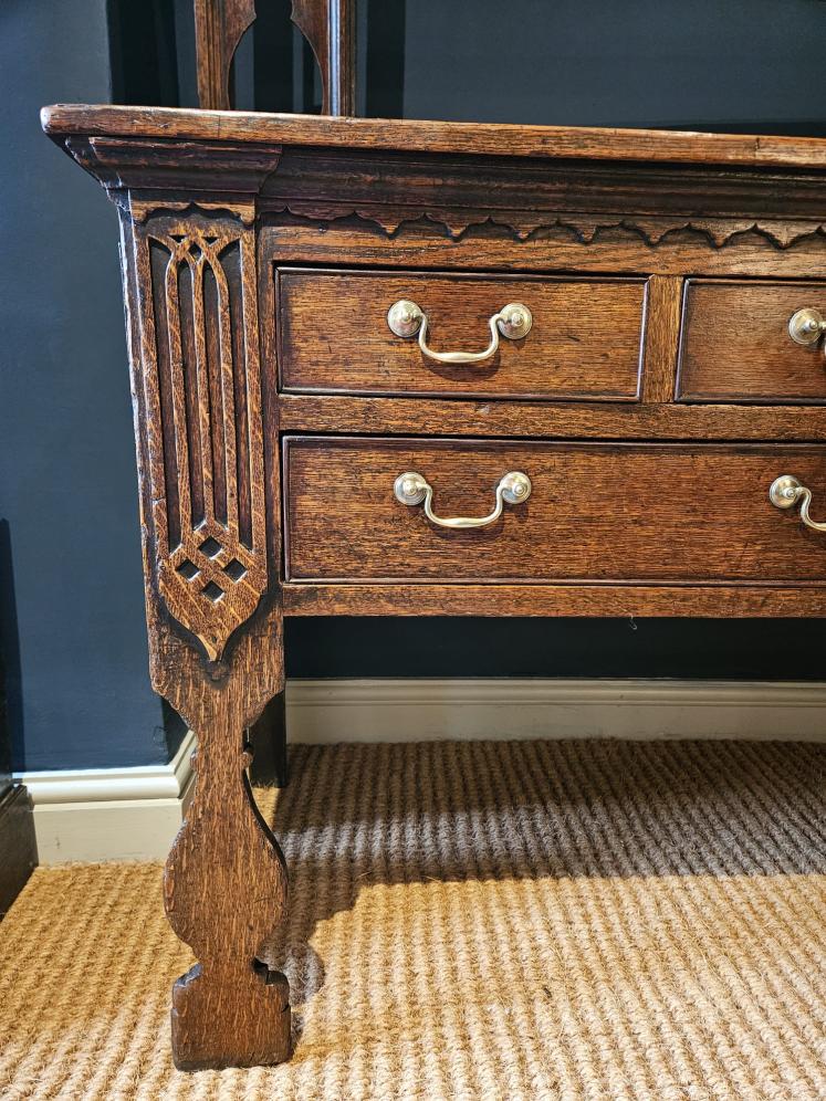 Outstanding George II Oak Country House Dresser and Rack - Image 6