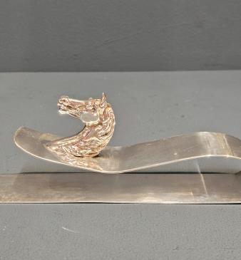 Hermes Silver Plated Horse Head Newspaper Clip - Image