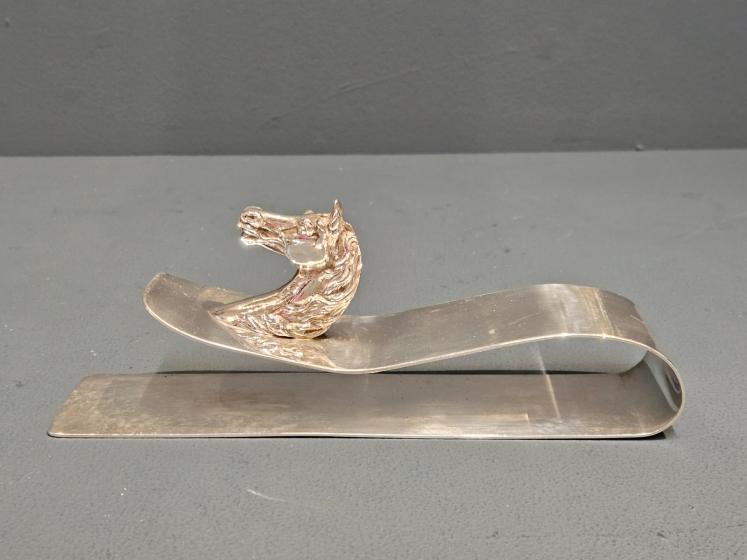 Hermes Silver Plated Horse Head Newspaper Clip - Image 1