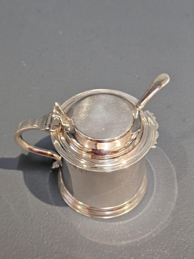 Victorian Goldsmiths and Silversmiths Silver Mustard Pot - Image 9