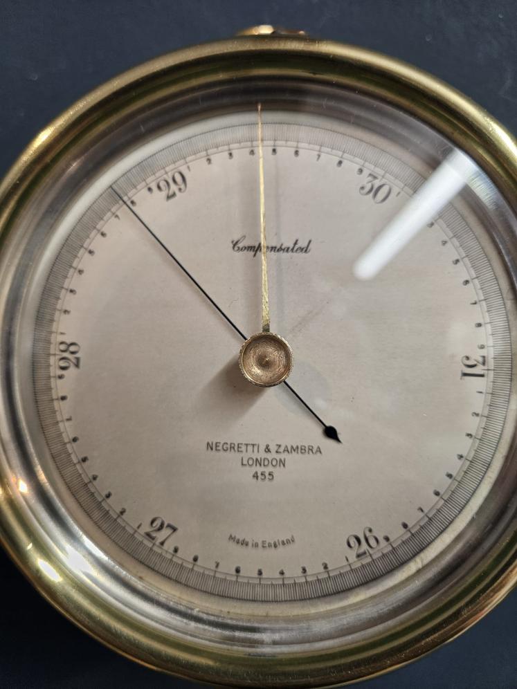 Negretti & Zambra Brass Cased Marine Barometer - Image 3