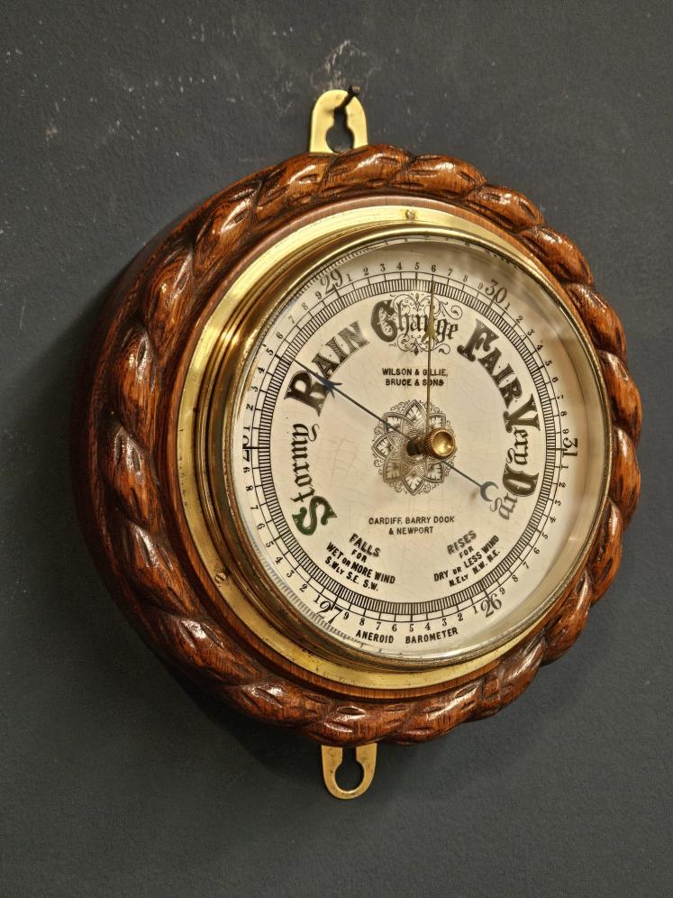 Cardiff Oak Cased Ships Barometer - Image 6