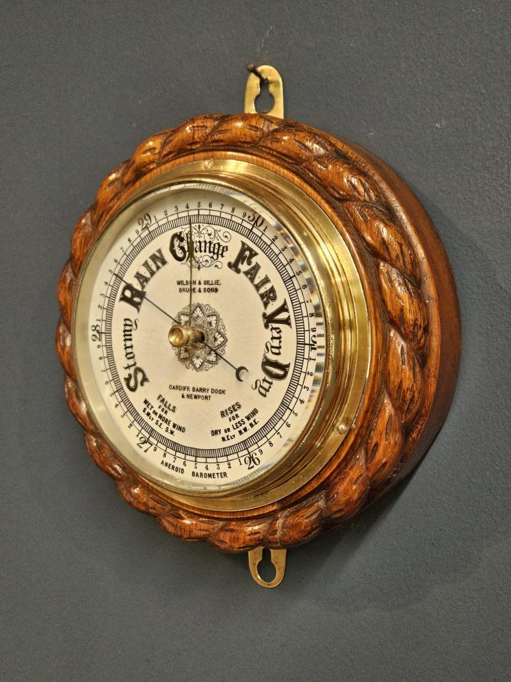 Cardiff Oak Cased Ships Barometer - Image 4