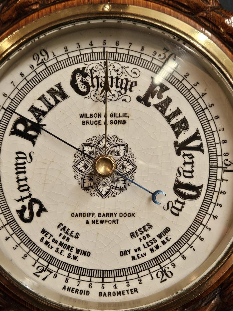 Cardiff Oak Cased Ships Barometer - Image 2