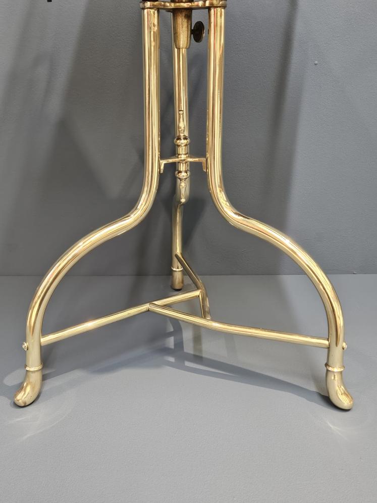 Victorian Brass and Oak Revolving Book Stand  - Image 8