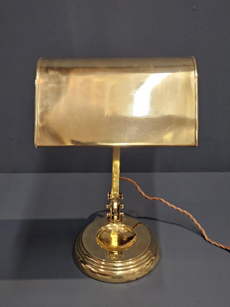 Superb 1920's Adjustable Brass Bankers Lamp - Image 4