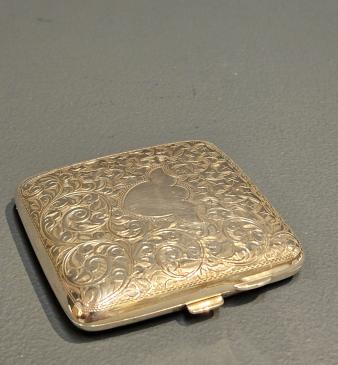 Chased Silver Cheroot Case  - Image