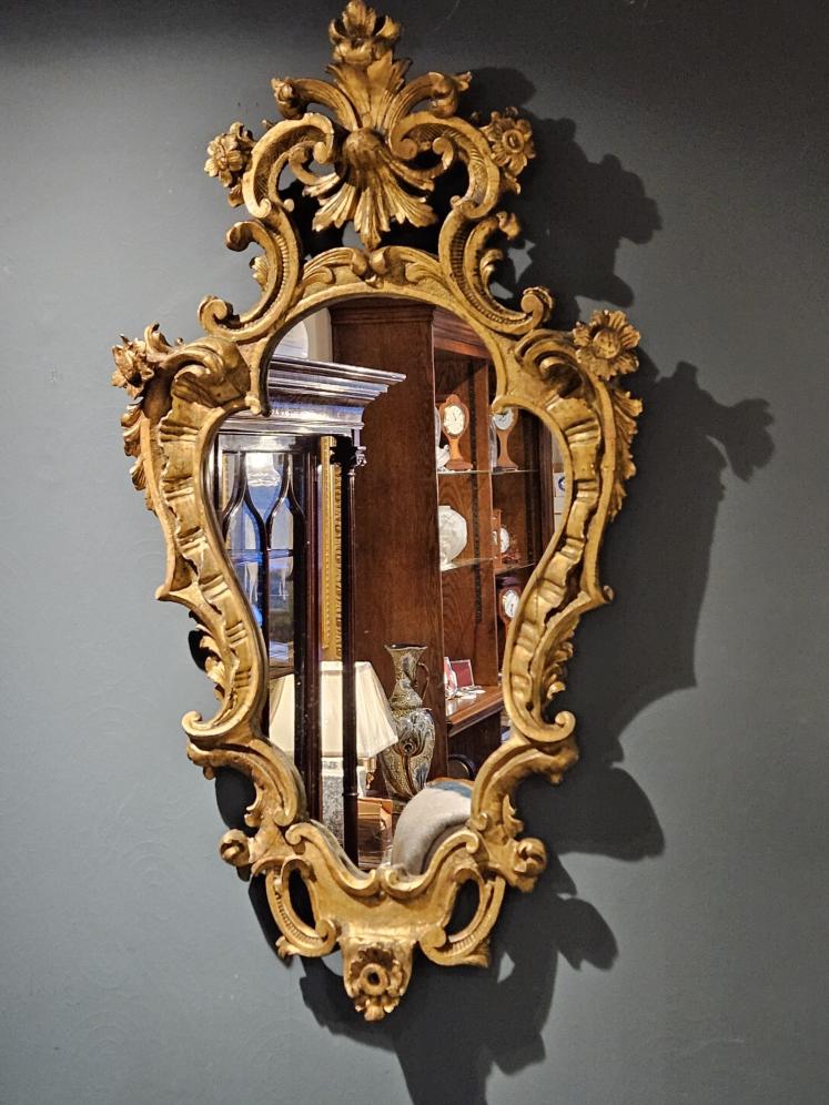 Mid Victorian Timber Gilt Lozenge Shaped Mirror - Image 1