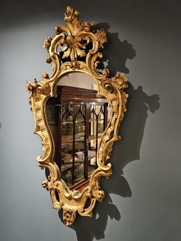 Mid Victorian Timber Gilt Lozenge Shaped Mirror - Image 4