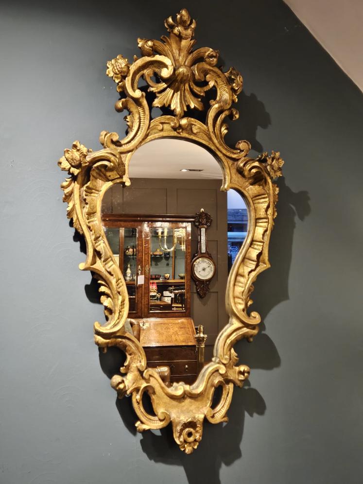 Mid Victorian Timber Gilt Lozenge Shaped Mirror - Image 2