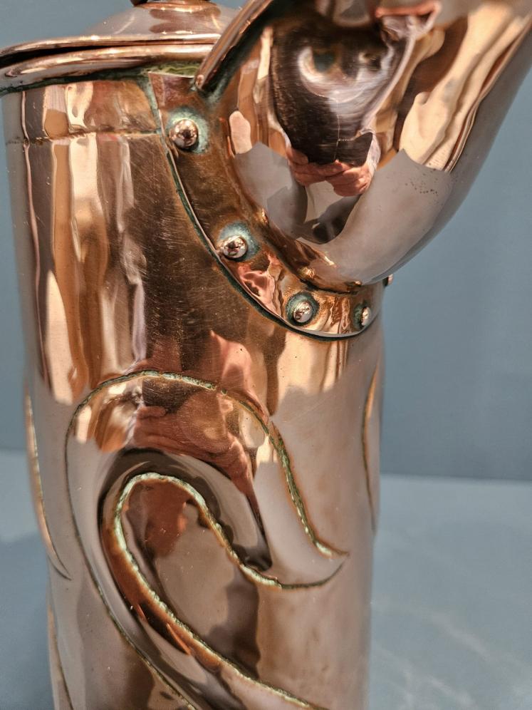 Art Nouveau Copper Coffee Pot - Image 4