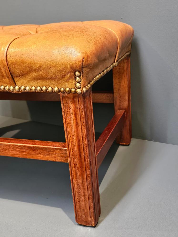 1930's Leather Foot Stool - Image 5