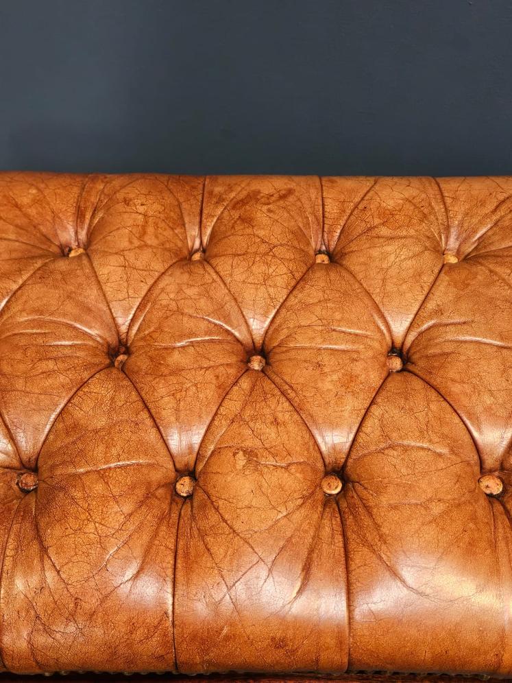 1930's Leather Foot Stool - Image 3