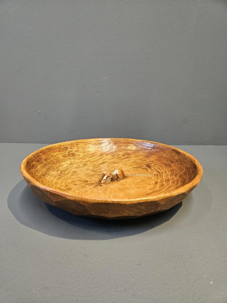 Superb 1950's Thompson of Kilburn Mouseman Adzed Oak Bowl - Image 3
