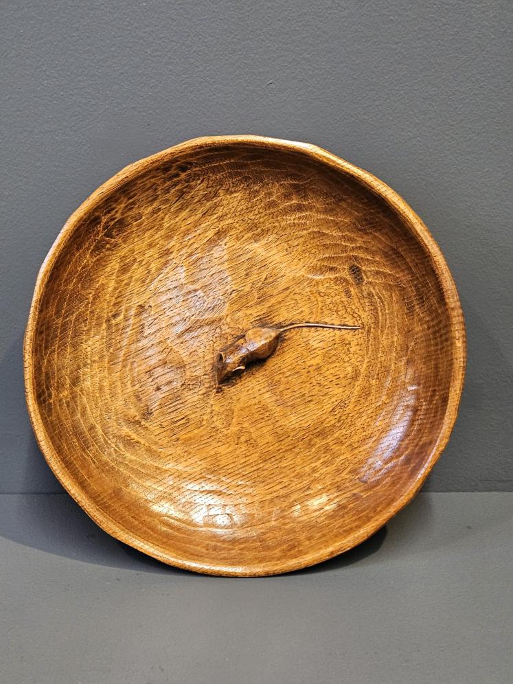 Superb 1950's Thompson of Kilburn Mouseman Adzed Oak Bowl - Image 1