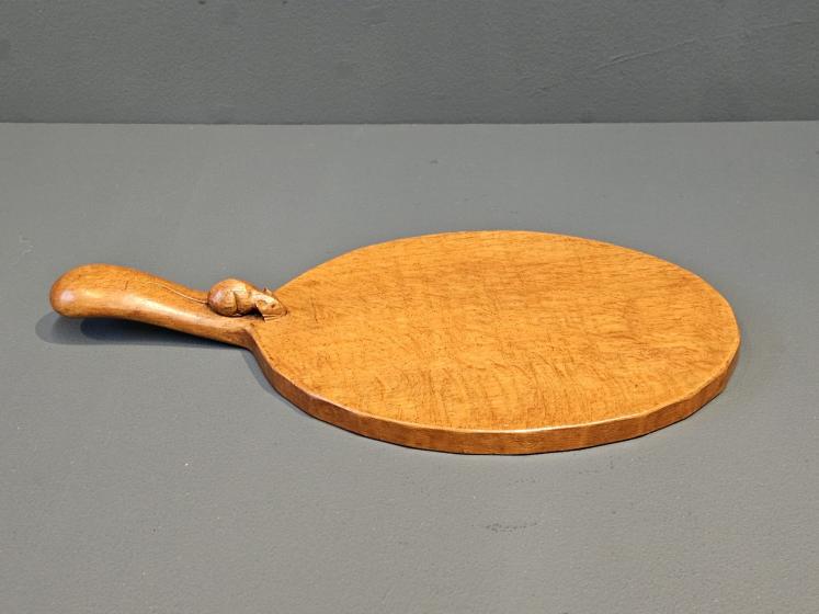 Thompson of Kilburn Mouseman Adzed Oak Cheese Board - Image 4