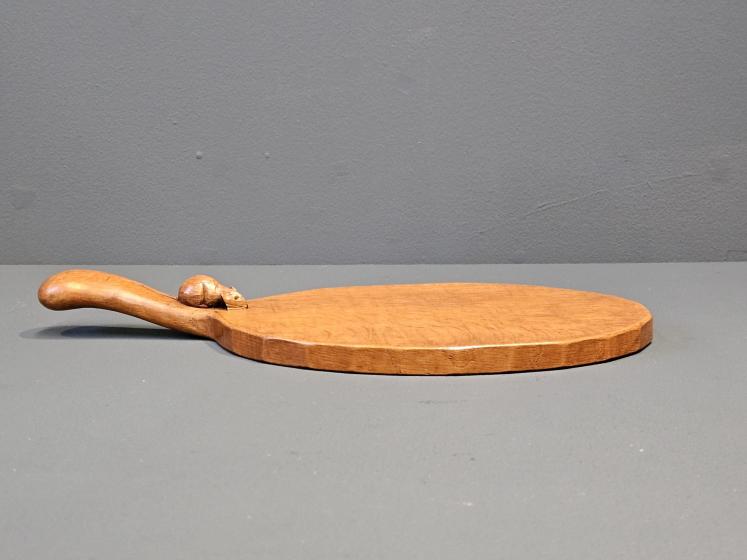 Thompson of Kilburn Mouseman Adzed Oak Cheese Board - Image 2