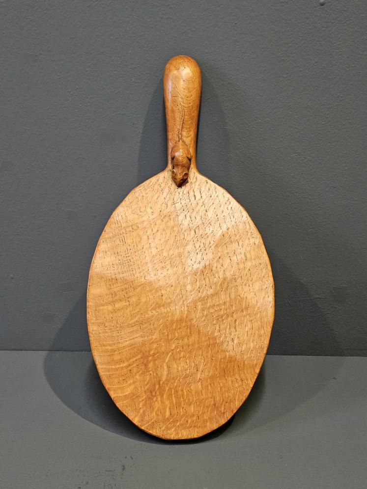 Thompson of Kilburn Mouseman Adzed Oak Cheese Board - Image 1