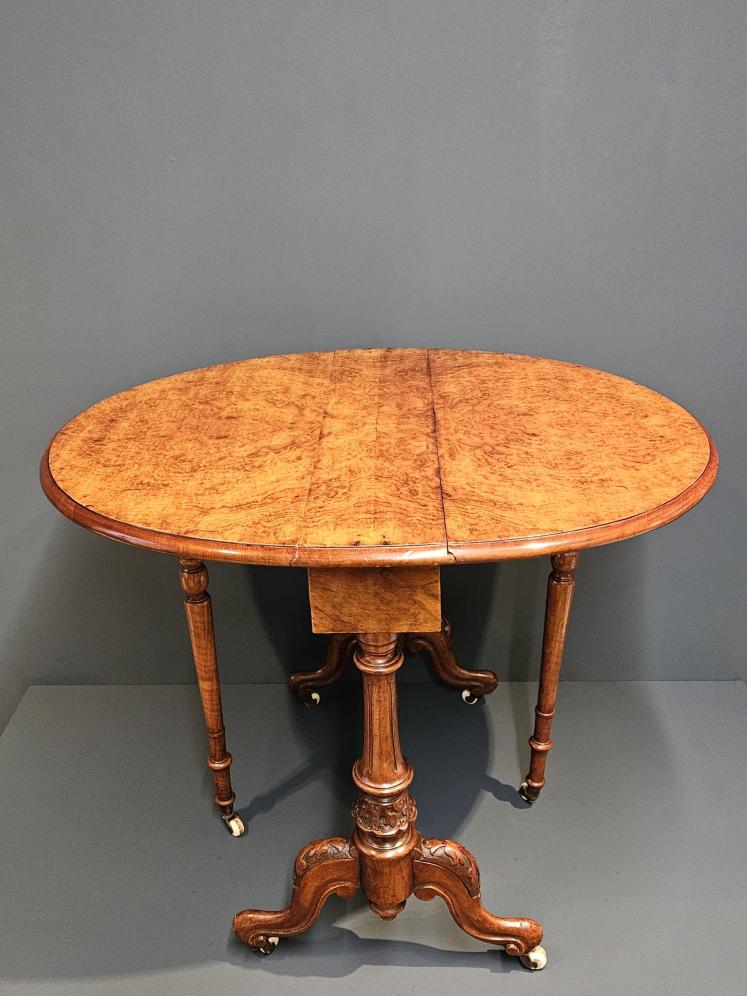 Victorian Burr Walnut Baby Sutherland Table - Image 8