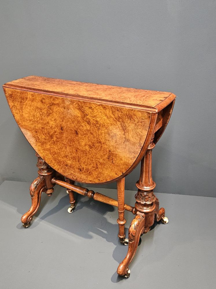 Victorian Burr Walnut Baby Sutherland Table - Image 1