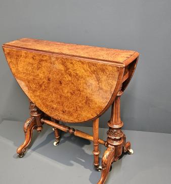 Victorian Burr Walnut Baby Sutherland Table - Image