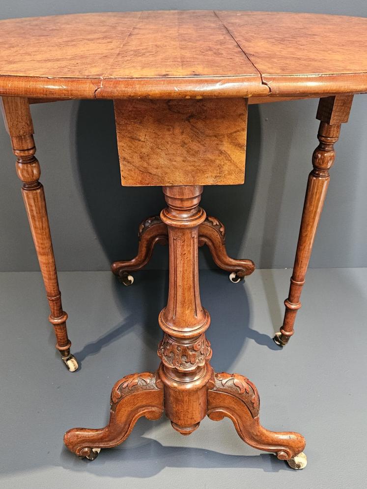 Victorian Burr Walnut Baby Sutherland Table - Image 3