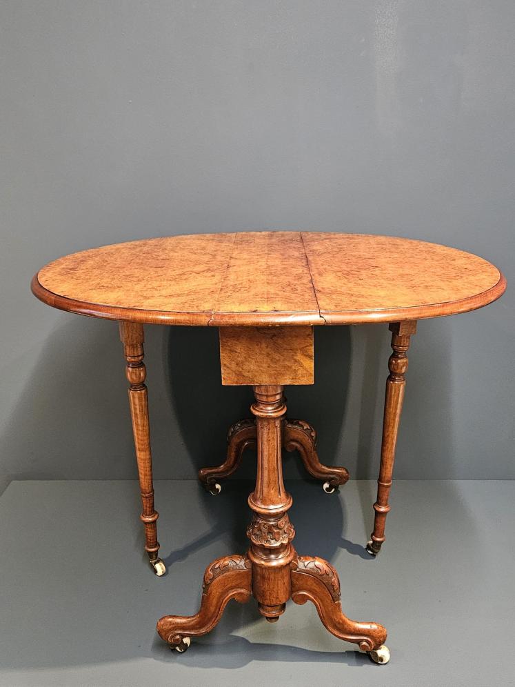 Victorian Burr Walnut Baby Sutherland Table - Image 2