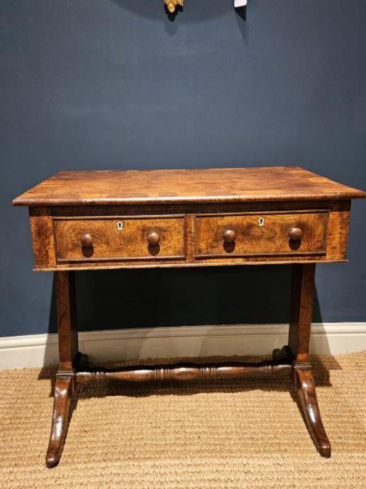 Small Regency Pollard Oak Country House Library Table - Image 1