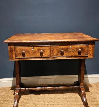 Small Regency Pollard Oak Country House Library Table