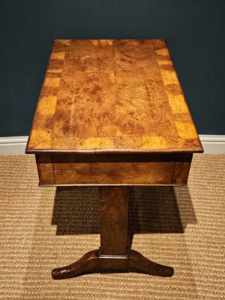 Small Regency Pollard Oak Country House Library Table - Image 2