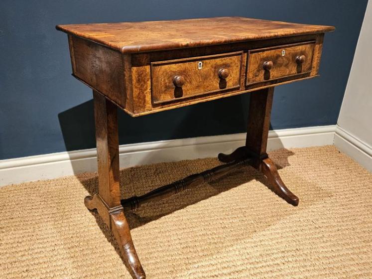 Small Regency Pollard Oak Country House Library Table - Image 4