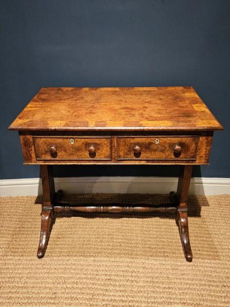 Small Regency Pollard Oak Country House Library Table - Image 7