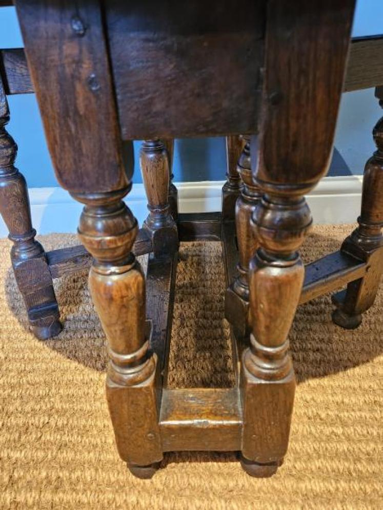 Period Oak Style Drop Leaf Low Occasional Table - Image 6