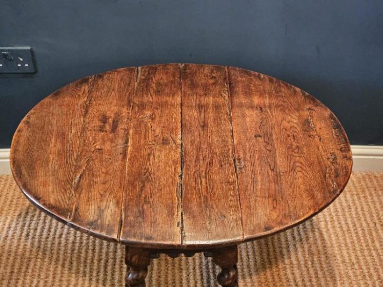 George I Oak Drop Leaf Occasional Table - Image 2