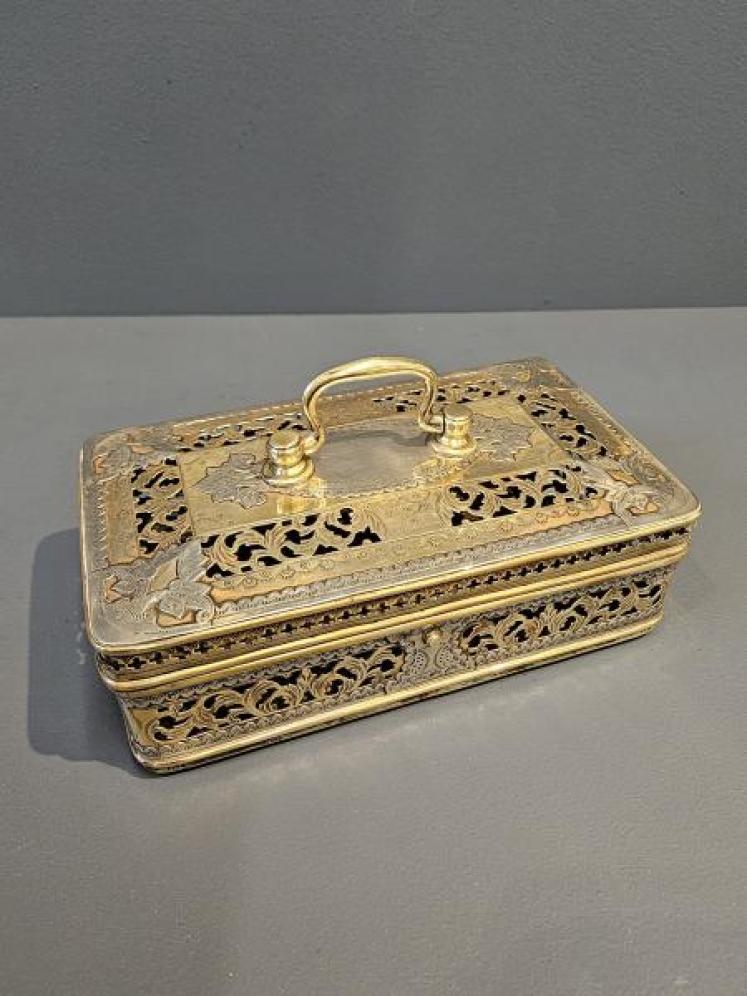Victorian Brass and Silver Pot Pourri - Image 1