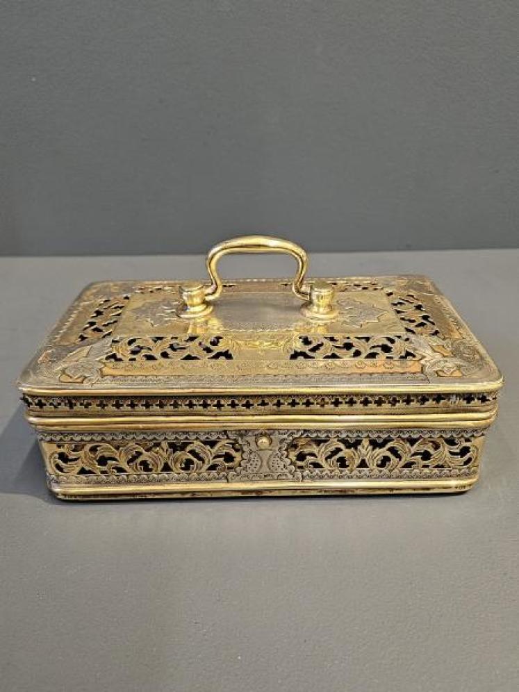 Victorian Brass and Silver Pot Pourri - Image 2
